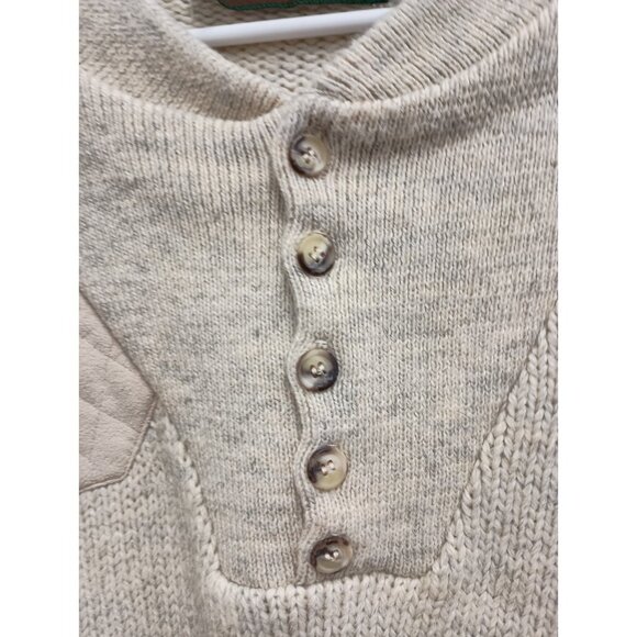 VTG 90s Remington Mens Sweater Size XL Ivory Wool Blend Heavy Henley Gorpcore - Picture 3 of 7